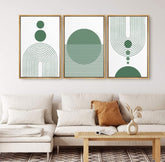 3 Piece Abstract Geometric Print Framed Canvas Wall Art | Yedwo